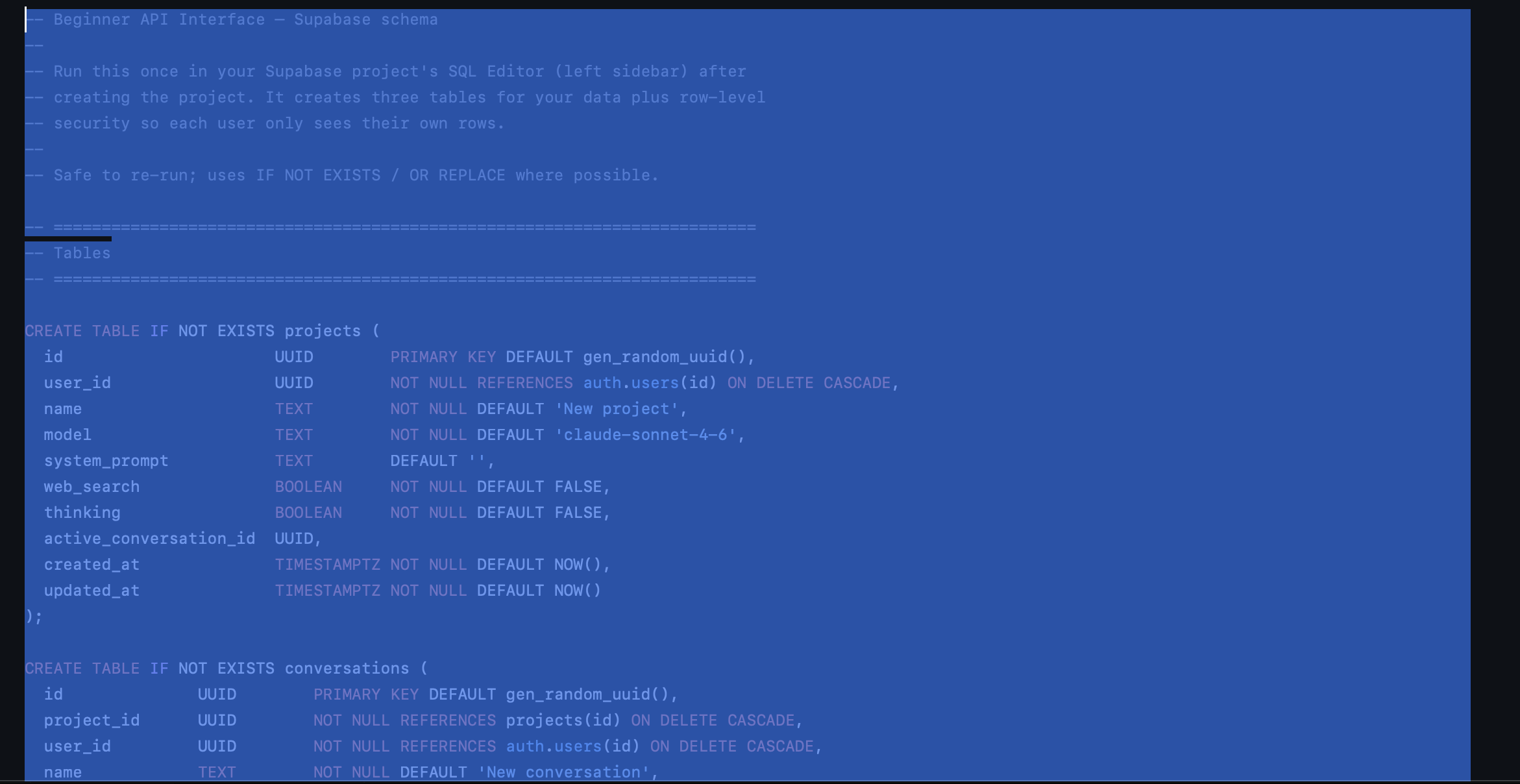 SQL schema in GitHub