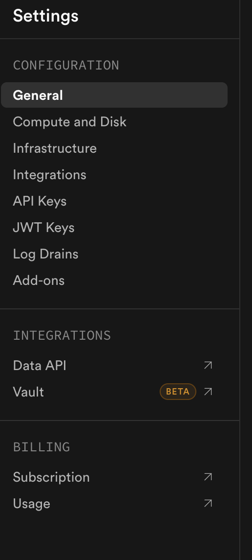 API and JWT keys